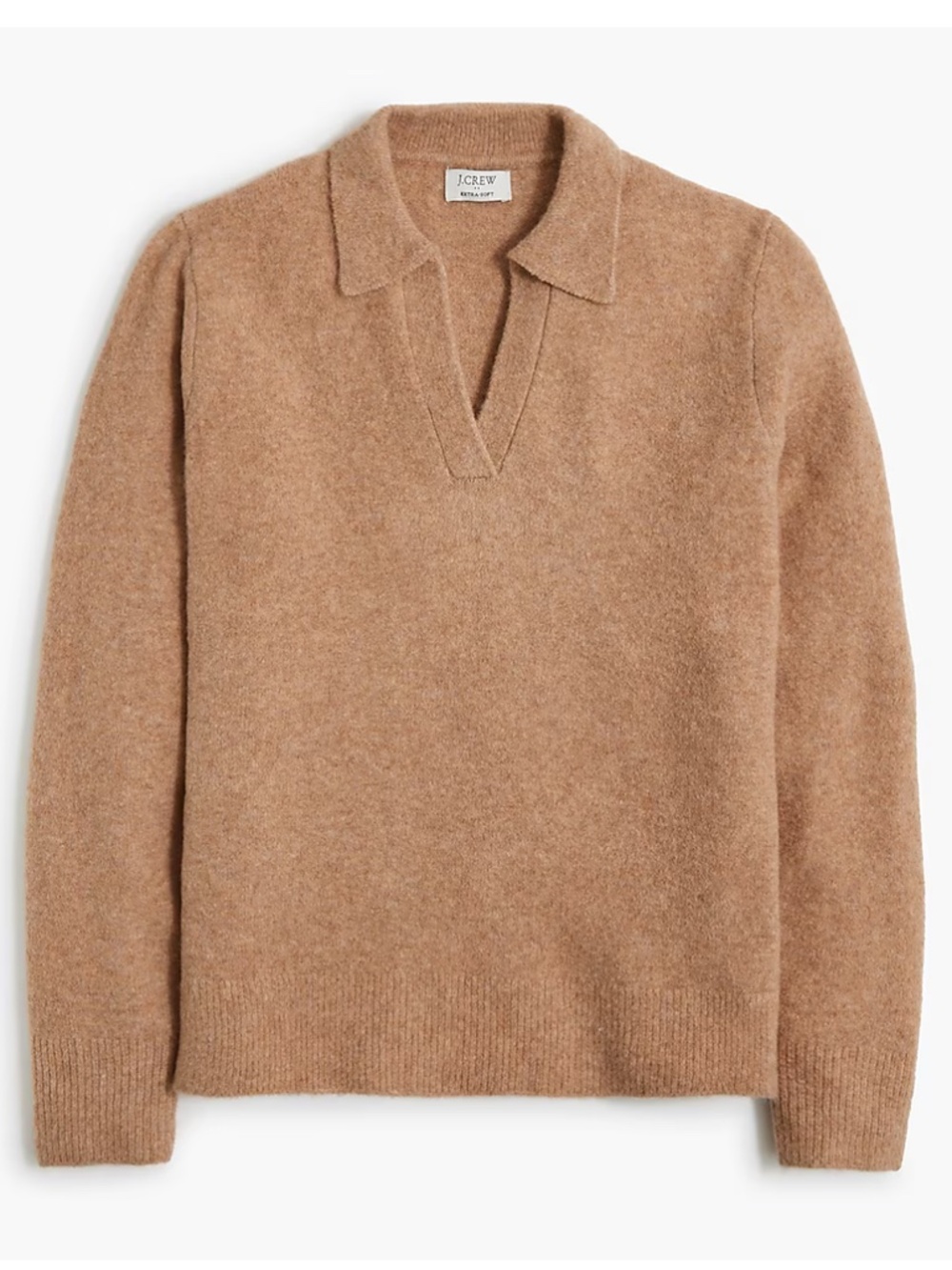 J.CREW Sweater Womens‎ Size M Brown Polo Collar V-Neck Knit Extra Soft Preppy - Picture 10 of 10